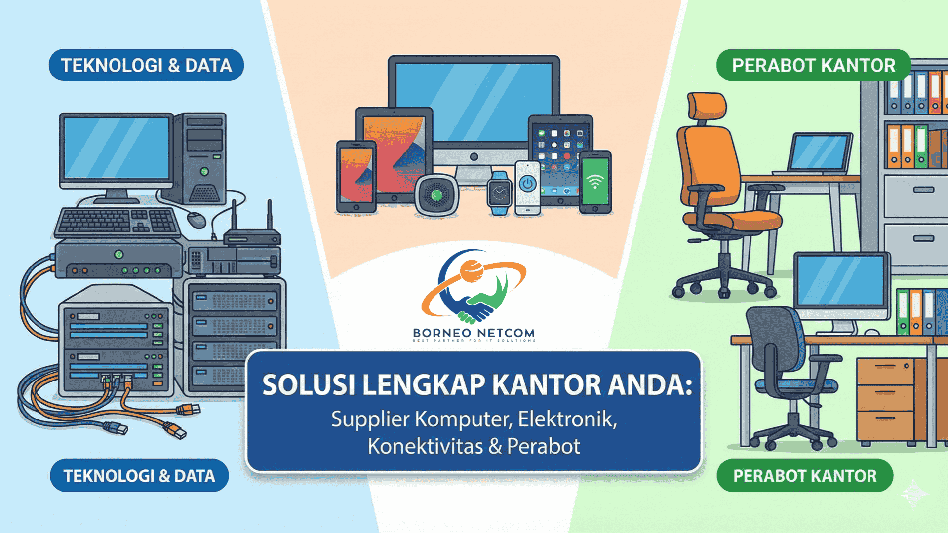 Berbagai perangkat komputer dan hardware IT modern