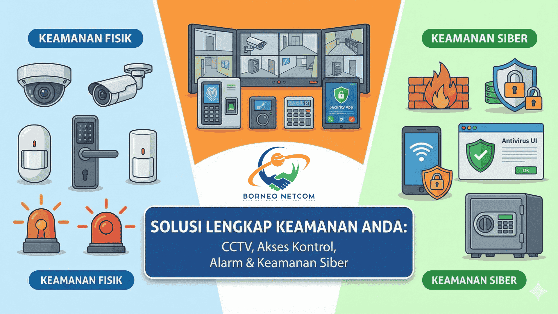 Sistem keamanan CCTV modern dengan monitoring digital